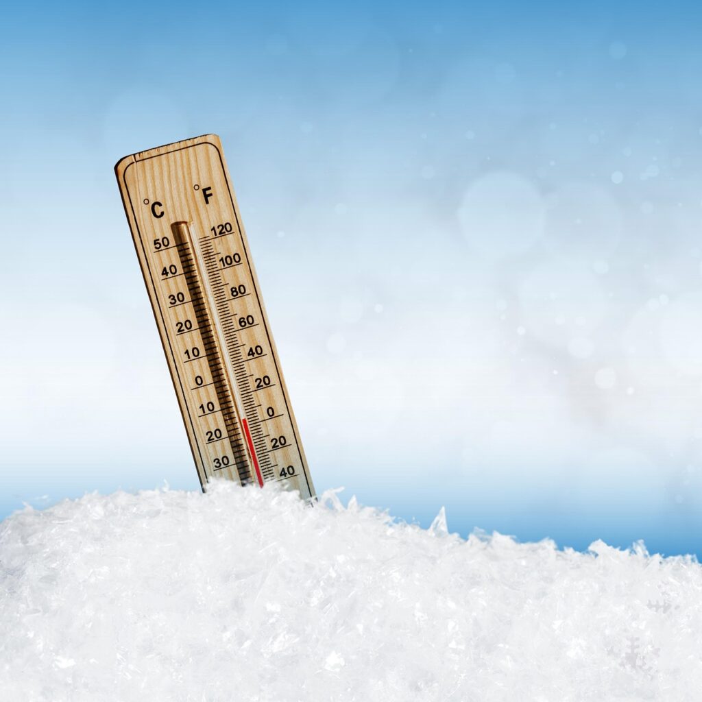 thermometer, nature, freeze, cold, winter, snow, icy, temperature, freezing, frost